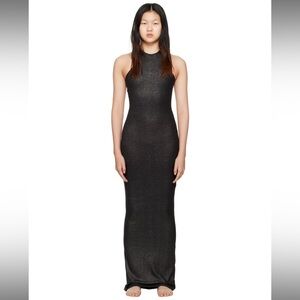 SKIMS Black Soft Lounge Shimmer Maxi Dress XS